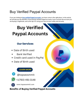 Buy Verified Paypal Accounts
