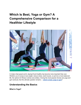 Which Is Best, Yoga or Gym