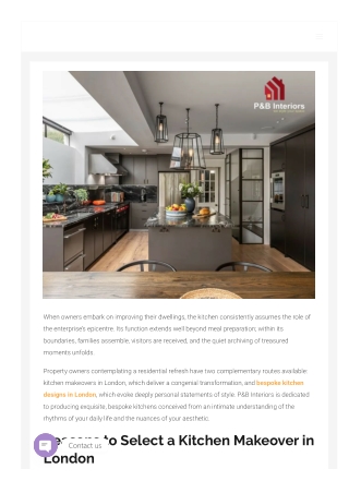 Bespoke Kitchen Designs in London – Stylish Makeovers for Modern Homes