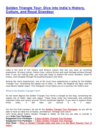 Golden Triangle Tour: Dive into India’s History, Culture, and Royal Grandeur