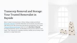 Expert Removalist in Bayside – Moving Made Simple