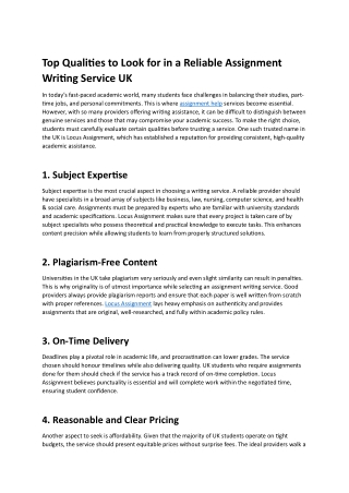 Top Qualities to Look for in a Reliable Assignment Writing Service UK (1)