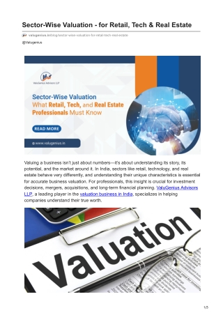 valugenius.in-Sector-Wise Valuation - for Retail Tech  Real Estate