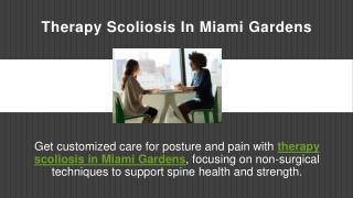 Therapy Scoliosis In Miami Gardens