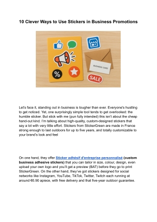 10 Clever Ways to Use Stickers in Business Promotions