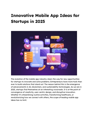 Innovative Mobile App Ideas for Startups In 2025