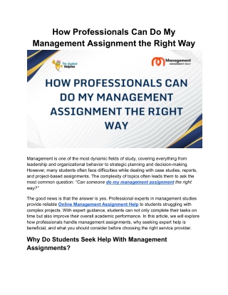 How Professionals Can Do My Management Assignment the Right Way (1)