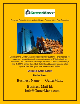 Enclosed Gutter System by GutterMaxx – Durable, Clog-Free Protection