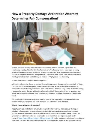 How a Property Damage Arbitration Attorney Determines Fair Compensation