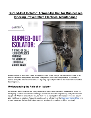 A Wake-Up Call for Businesses Ignoring Preventative Electrical Maintenance