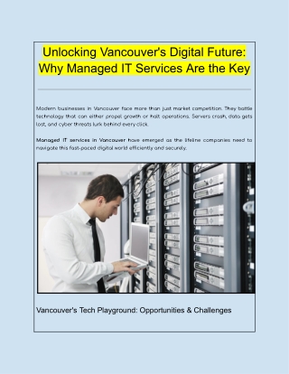 Unlocking Vancouver's Digital Future: Why Managed IT Services Are the Key