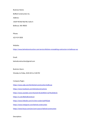 BelRed Construction Inc.