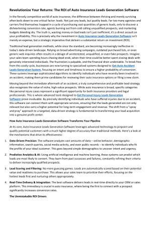 Revolutionize Your Returns The ROI of Auto Insurance Leads Generation Software