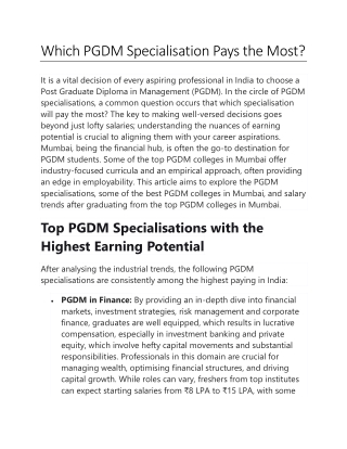 Which PGDM Specialisation Pays the Most.docx
