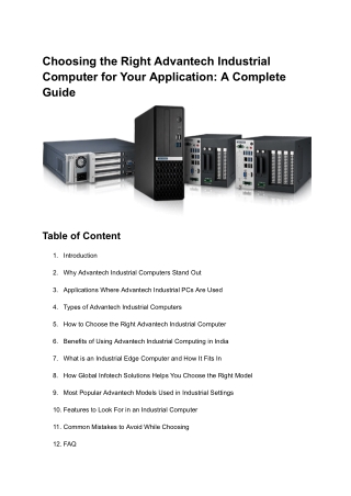 Choosing the Right Advantech Industrial Computer for Your Application_ A Complete Guide
