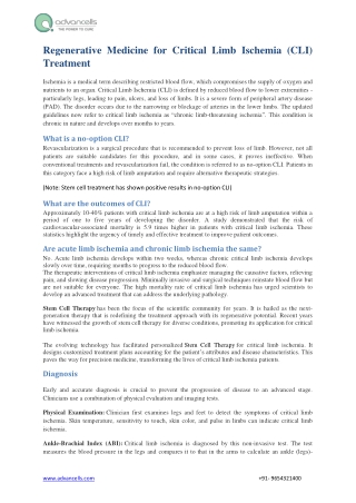 Regenerative Medicine for Critical Limb Ischemia