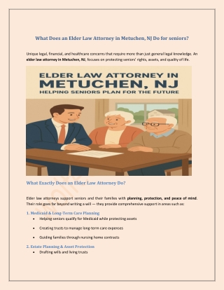What Does an Elder Law Attorney in Metuchen, NJ Do for Seniors