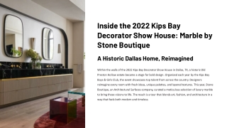 Inside the 2022 Kips Bay Decorator Show House: Marble by Stone Boutique