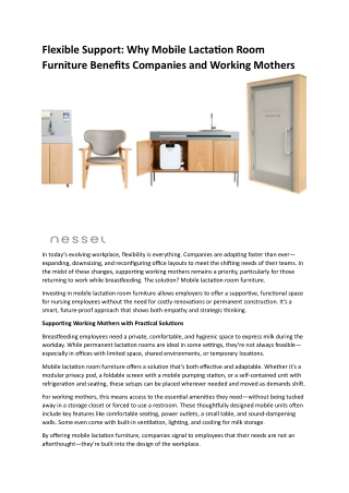 Flexible Support- Why Mobile Lactation Room Furniture Benefits Companies and Working Mothers