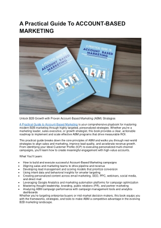 A Practical Guide To ACCOUNT-BASED MARKETING