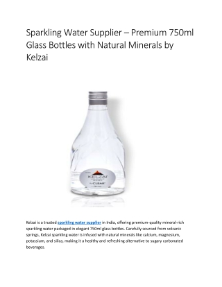 Sparkling Water Supplier