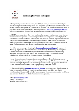 Scanning Services in Nagpur