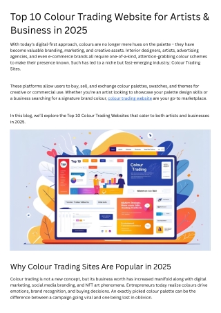 Top 10 Colour Trading Website for Artists & Business in 2025