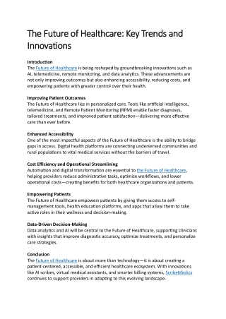 The Future of Healthcare