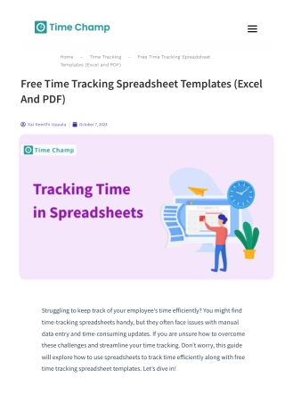 Free Time Tracking Spreadsheet Templates (Excel and PDF)