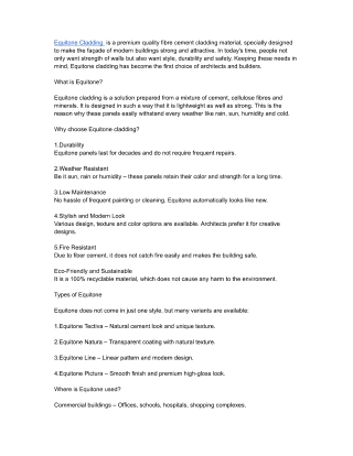 Equitone Cladding and Facade Panels Supplier UK