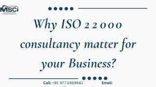 Why ISO 22000 consultancy matter for your Business