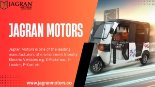 E Rickshaw - Electric Rickshaw Manufacturers - Jagran Motors