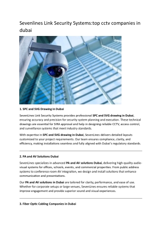 PA and AV solutions in Dubai-Sevenlines