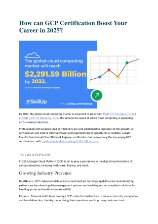How can GCP Certification Boost Your Career in 2025