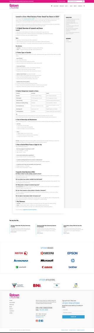 Lexmark vs Xerox Which Business Printer Should You Choose in 2025