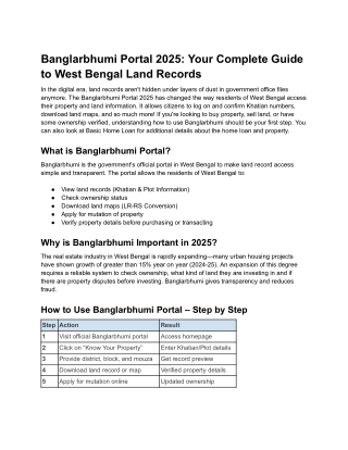 Banglarbhumi Portal 2025_ Your Complete Guide to West Bengal Land Records