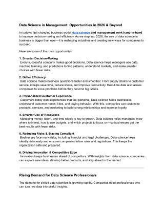 Data Science in Management_ Opportunities in 2026 & Beyond