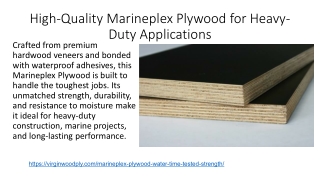 High-Quality Marineplex Plywood for Heavy-Duty Applications