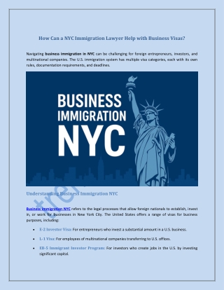 How Can a NYC Immigration Lawyer Help with Business Visas