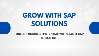 The Smarter Way to Grow with SAP Solutions
