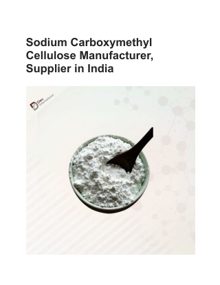 Sodium Carboxymethyl Cellulose Manufacturer, Supplier in India