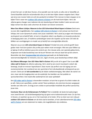 Hey, Duiven! Tijd om Op Te Vallen met een Outdoor LED Scherm!