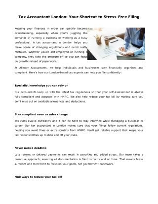 Tax Accountant London Your Shortcut to Stress-Free Filing