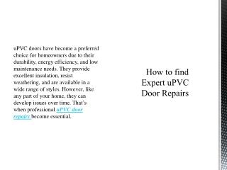 uPVC Door Repairs