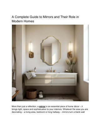 A Complete Guide to Mirrors and Their Role in Modern Homes - Google Docs