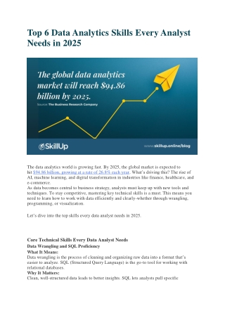 Top 6 Data Analytics Skills Every Analyst Needs in 2025