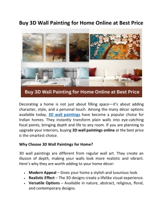 Buy 3D Wall Painting For Home Online at Best Price (1)