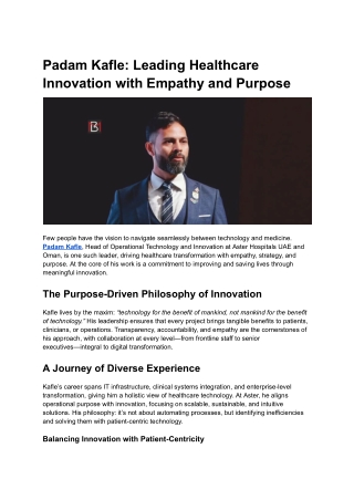 Padam Kafle_ Engineering Empathy and Pioneering Purpose-Driven Innovation
