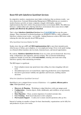 Salesforce QuickStart Services