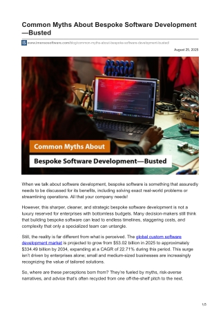 Common Myths About Bespoke Software Development—Busted